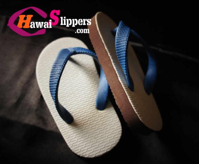 Toddlers Rubber Slippers With Blue Strap And Brown Sole Elephant Brand