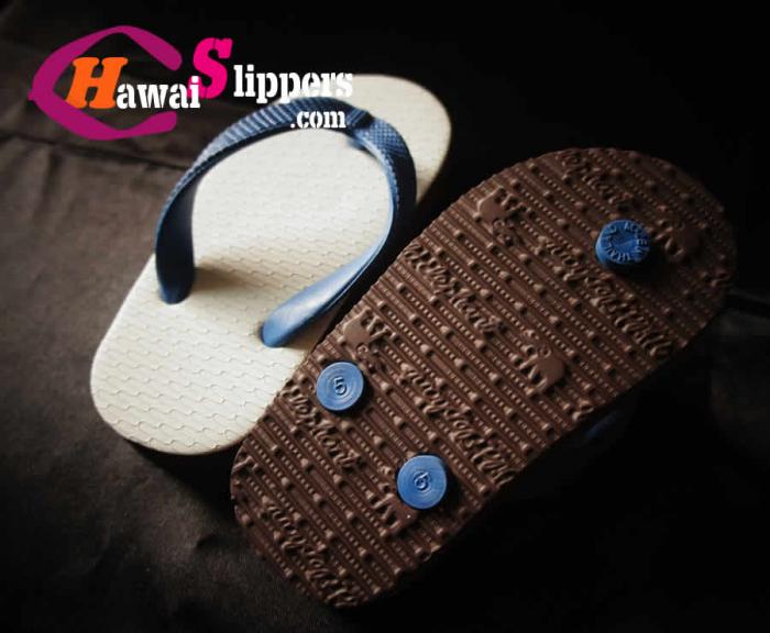 White Top Brown Sole Small Kids Slippers