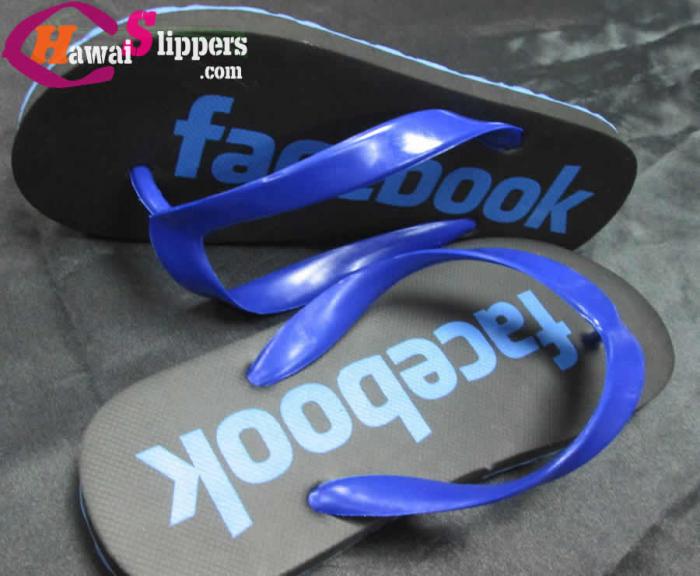 Colorful Pvc Strap Facebook Printed Slippers