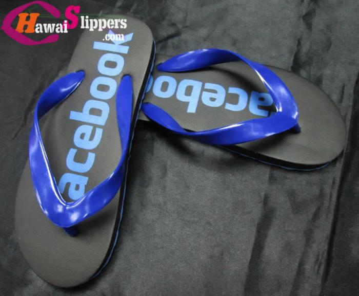 Facebook Printed Slippers With Pvc Strap