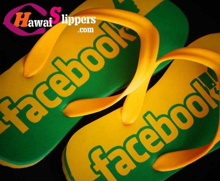 Made In Thailand Facebook Printed Rubber Eva Slippers