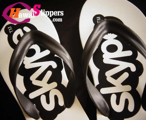 Black and White Skype Screened Slipper Rubber EVA Slipper