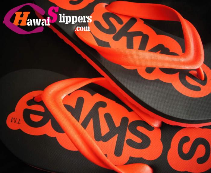 Skype Printed Slipers With Red Black Combination