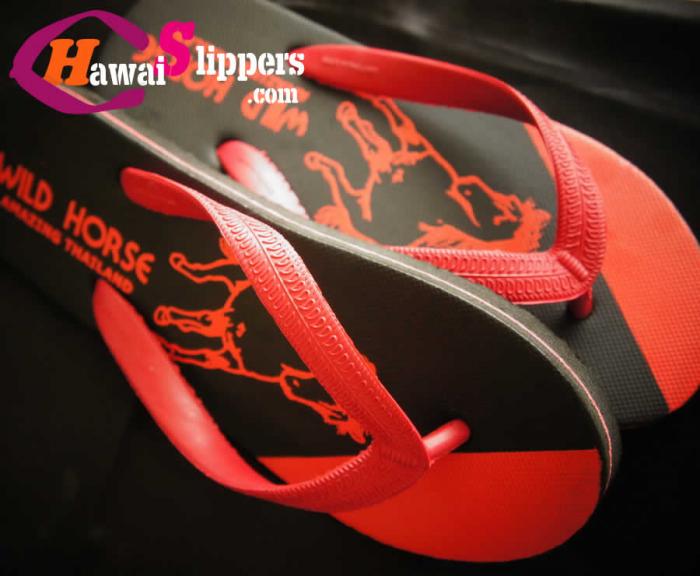 Durable Rubber Printed Slippers Wild Horse